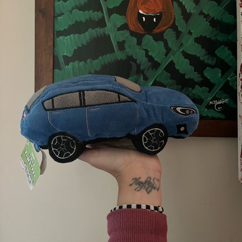 Plush Blue Subaru Car Dog Toy